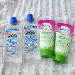 Fruit of the Earth Aloe Vera Gel and Veet Hair Removal Cream Set